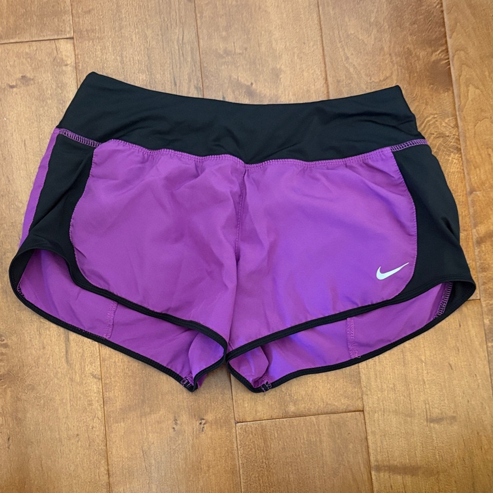 Nike Women's Athletic Shorts in Purple and Black